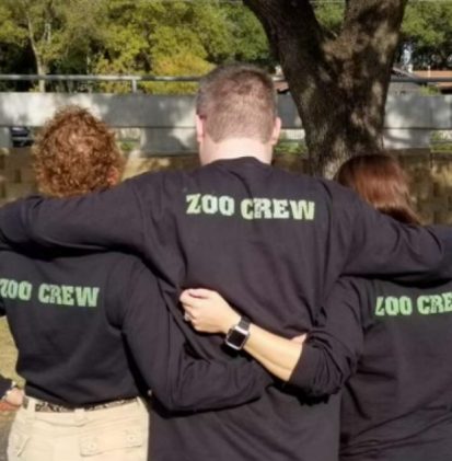 Zoo crew t-shirts on instructors backs